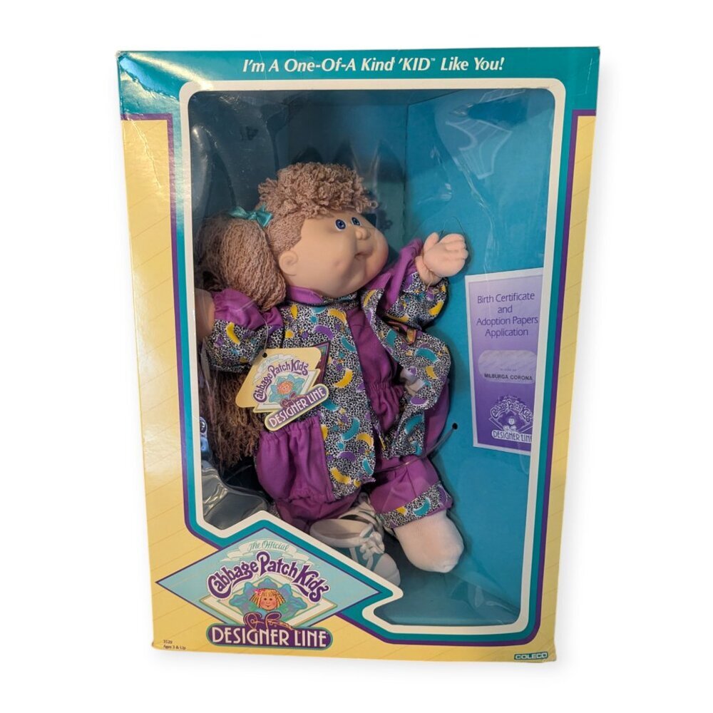 Vintage 1988 Coleco Cabbage Patch Kids Designer Line Light Brown Hair Blue Eyes